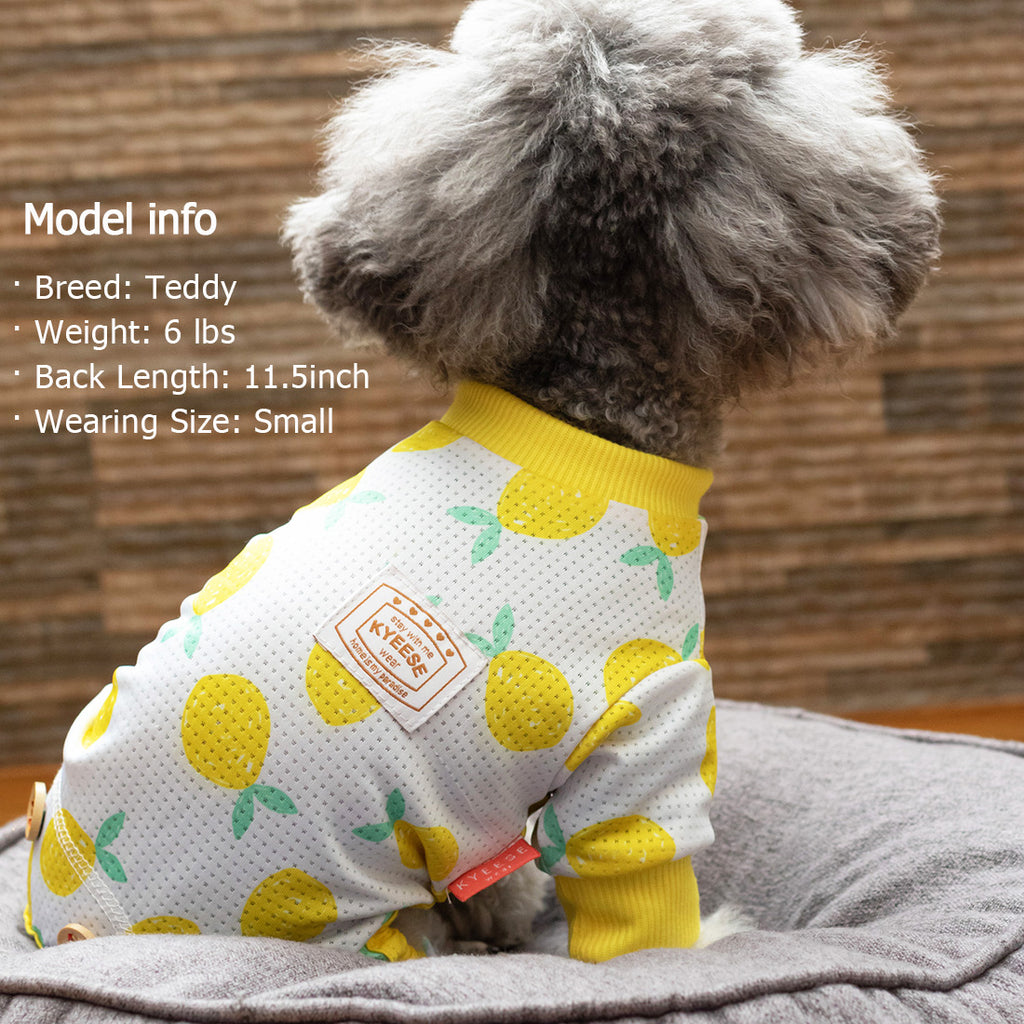 KYEESE Dog Pajamas Stretchable Dog Pjs 4 Legs Pet PJS Lemon Lightweigh –  kyeesewear
